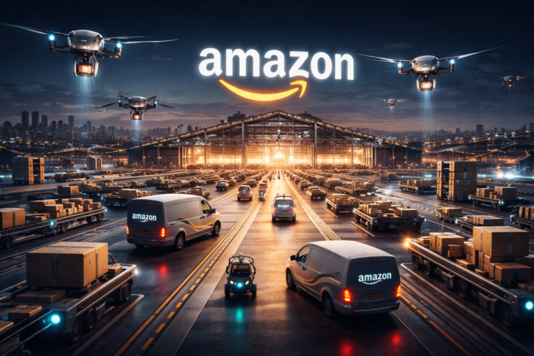 Illustration representing Amazon's strategic autonomy approach to the Whole Foods acquisition