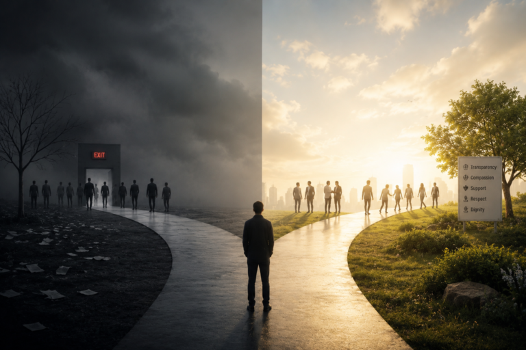 Illustration representing how executives protect company culture during workforce restructuring